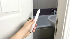 Once a month, I go to the bathroom and take a regular candle with me. It solves three problems at once.